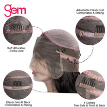 Load image into Gallery viewer, Water Wave Wig 360 Lace Frontal Human Hair Wigs Pre plucked With Baby Hair GEM Remy Malaysian Deep Part Natural Lace Front Wig