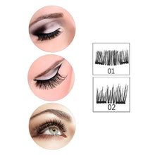 Load image into Gallery viewer, 8pcs Magnetic eyelashes with 3 magnets handmade 3D magnetic lashes natural false eyelashes magnet lashes with gift box 40