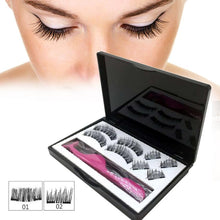 Load image into Gallery viewer, 8pcs Magnetic eyelashes with 3 magnets handmade 3D magnetic lashes natural false eyelashes magnet lashes with gift box 40