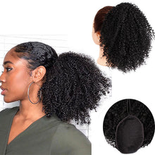 Load image into Gallery viewer, Drawstring Puff Afro Kinky Curly Ponytail African American Short Wrap Synthetic clip in Ponytail Hair Extensions AISI HAIR