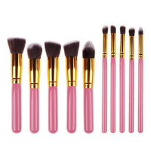 Load image into Gallery viewer, 10 Pcs Silver/Golden Makeup Brushes Set pincel maquiagem Cosmetics  maquillaje Makeup Tool Powder Eyeshadow Cosmetic Set