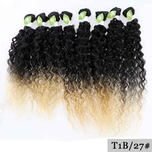 Load image into Gallery viewer, SOKU 16"-20" Kinky Curly Synthetic Hair Bundles 8pcs/pack High Temperature Fiber Hair Weaves Sew in hair Extensions