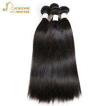 Load image into Gallery viewer, Joedir Hair Human Hair Weave 3 4 Bundles With Closure Brazilian Straight Weave Non Remy Hair 28 30 Inch Bundles With Closure