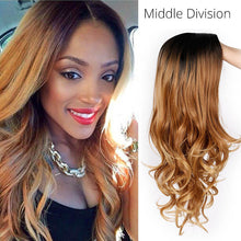 Load image into Gallery viewer, Long Ombre Brown Wavy Wig Blonde Cosplay Synthetic Wigs For Black/White Women Glueless Hair High Density Temperature AISI BEAUTY