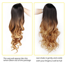 Load image into Gallery viewer, Long Ombre Brown Wavy Wig Blonde Cosplay Synthetic Wigs For Black/White Women Glueless Hair High Density Temperature AISI BEAUTY