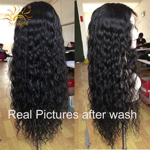 150% Density 360 Lace frontal Water Wave Wigs Pre Plucked With Baby Hair Brazilian Remy Lace Wig Sunlight 360 Lace Frontal Wig