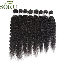 Load image into Gallery viewer, SOKU 16"-20" Kinky Curly Synthetic Hair Bundles 8pcs/pack High Temperature Fiber Hair Weaves Sew in hair Extensions