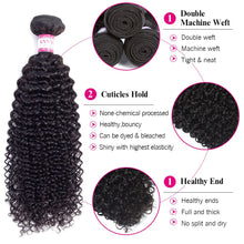Load image into Gallery viewer, Annmode Brazilian Kinky Curly Bundles With Frontal 2/3 Bundles Human Hair With Frontal Non Remy Hair Extension Natural Color