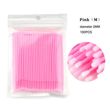 Load image into Gallery viewer, 100Pcs/bag Disposable MicroBrush Eyelashes Extension  Individual Lash Removing Swab Micro Brush For Eyelash Extension Tools