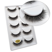 Load image into Gallery viewer, SHIDISHANGPIN 5 pairs eyelashes 3d mink lashes natural long 1 box mink eyelashes 1cm-1.5cm 3d false eyelashes full strip lashes