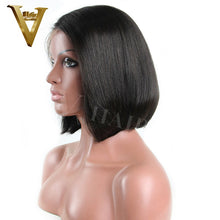Load image into Gallery viewer, Lace Front Human Hair Wigs For Women Brazilian Remy Human Hair Straight 150% Density Short Bob Cut Lace Front Wig Side Parting