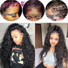 Load image into Gallery viewer, 150 Density Water Wave Wigs 360 Lace Frontal Wigs Pre Plucked With Baby Hair Remy Brazilian Short Lace Front Human Hair Wigs