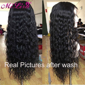 150 Density Brazilian Water Wave Lace Front Human Hair Wig Front Lace Wigs With Baby Hair Pre Plucked Natural Hairline 150% Remy