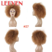 Load image into Gallery viewer, Leeven 6.5 Inch 100g/pcs Synthetic Hair Short Black Kinky Curly Afro Wig Fluffy Cosplay Wigs for Women High Temperature Fiber