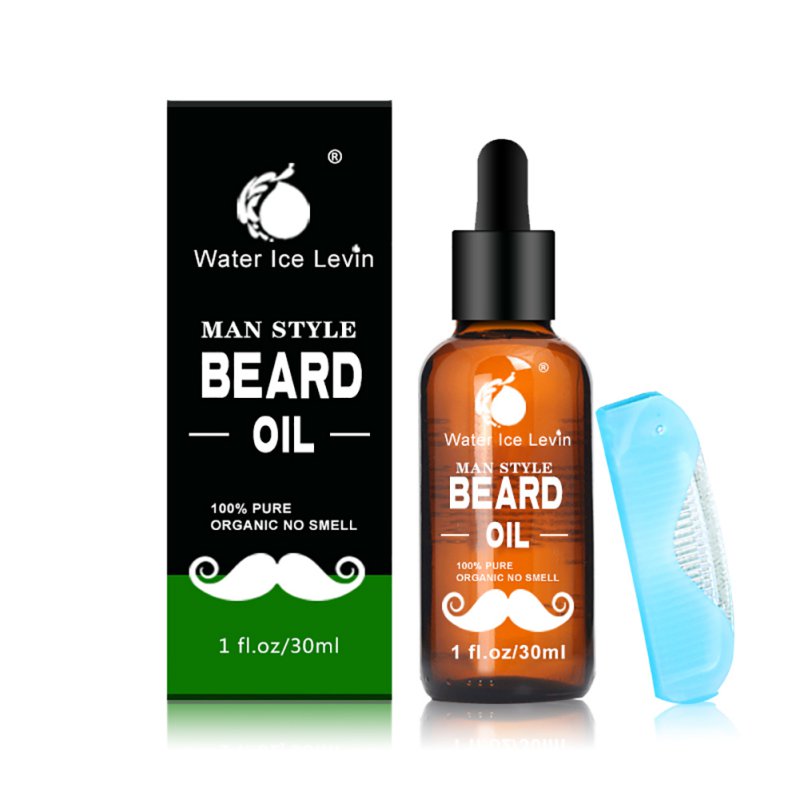 100% Natural Men Beard Mustache Growth Repair Conditioner Beard Healthy Oil Moisturizing Beard Oil With Comb For Gift