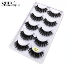 Load image into Gallery viewer, SHIDISHANGPIN 5 pairs eyelashes 3d mink lashes natural long 1 box mink eyelashes 1cm-1.5cm 3d false eyelashes full strip lashes