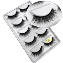 Load image into Gallery viewer, SHIDISHANGPIN 5 pairs eyelashes 3d mink lashes natural long 1 box mink eyelashes 1cm-1.5cm 3d false eyelashes full strip lashes