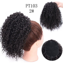 Load image into Gallery viewer, Drawstring Puff Afro Kinky Curly Ponytail African American Short Wrap Synthetic clip in Ponytail Hair Extensions AISI HAIR