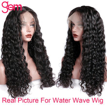 Load image into Gallery viewer, Water Wave Wig 360 Lace Frontal Wig Pre plucked With Baby Hair GEM Remy Peruvian Natural Lace Front Human Hair Wig Black Women