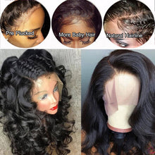 Load image into Gallery viewer, Body Wave Wig Lace Front Human Hair Wig Pre Plucked For Black Women GEM Peruvian Remy Natural Human Hair Lace Front Wig 