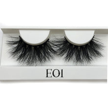 Load image into Gallery viewer, Mikiwi 25mm Long 3D mink lashes E01 extra length mink eyelashes Big dramatic volumn eyelashes strip thick false eyelash