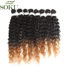 Load image into Gallery viewer, SOKU 16"-20" Kinky Curly Synthetic Hair Bundles 8pcs/pack High Temperature Fiber Hair Weaves Sew in hair Extensions