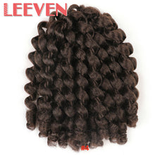 Load image into Gallery viewer, Leeven  8'' 75g Jumpy Wand Curl Twist Crochet Braids Jamaican Bounce African Synthetic Braiding Hair High Temperature Fiber