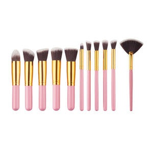 10 Pcs Silver/Golden Makeup Brushes Set pincel maquiagem Cosmetics  maquillaje Makeup Tool Powder Eyeshadow Cosmetic Set