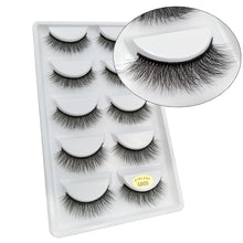 Load image into Gallery viewer, SHIDISHANGPIN 5 pairs eyelashes 3d mink lashes natural long 1 box mink eyelashes 1cm-1.5cm 3d false eyelashes full strip lashes