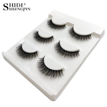 Load image into Gallery viewer, 3 Pairs natural false eyelashes thick makeup real 3d mink lashes soft eyelash extension fake eye lashes long mink eyelashes 3d 