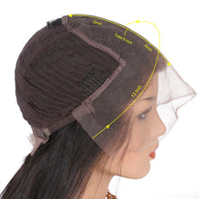 Load image into Gallery viewer, FlowerSeason 13x6 Silky Straight Lace Front Human Hair Wigs With Baby Hair Natural Hairline Bleached Knot Peruvian Remy Hair