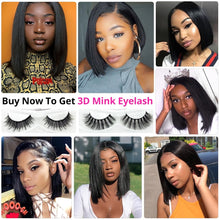 Load image into Gallery viewer, Short Lace Front Human Hair Wigs Brazilian Straight Bob Wigs Pre Plucked Hairline Natural Wigs For Black Women AliPearl Hair Wig