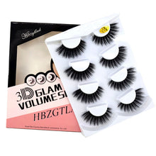 Load image into Gallery viewer, HBZGTLAD 4 pairs natural false eyelashes fake lashes long makeup 3d mink lashes eyelash extension mink eyelashes for beauty