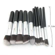 Load image into Gallery viewer, 10 Pcs Silver/Golden Makeup Brushes Set pincel maquiagem Cosmetics  maquillaje Makeup Tool Powder Eyeshadow Cosmetic Set