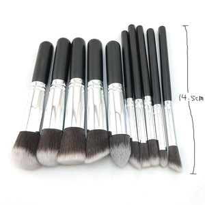 10 Pcs Silver/Golden Makeup Brushes Set pincel maquiagem Cosmetics  maquillaje Makeup Tool Powder Eyeshadow Cosmetic Set