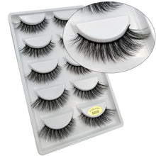 Load image into Gallery viewer, SHIDISHANGPIN 5 pairs eyelashes 3d mink lashes natural long 1 box mink eyelashes 1cm-1.5cm 3d false eyelashes full strip lashes