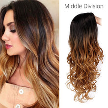 Load image into Gallery viewer, Long Ombre Brown Wavy Wig Blonde Cosplay Synthetic Wigs For Black/White Women Glueless Hair High Density Temperature AISI BEAUTY