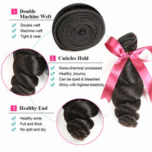 Load image into Gallery viewer, Karizma Brazilian Hair Weave Bundles With Closure Middle Part Brazilian Loose Wave 3 Bundles With Closure Non Remy Human Hair