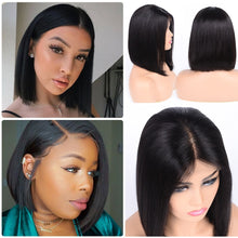 Load image into Gallery viewer, Short Lace Front Human Hair Wigs Brazilian Straight Bob Wigs Pre Plucked Hairline Natural Wigs For Black Women AliPearl Hair Wig