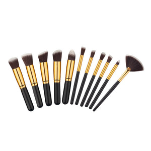 10 Pcs Silver/Golden Makeup Brushes Set pincel maquiagem Cosmetics  maquillaje Makeup Tool Powder Eyeshadow Cosmetic Set