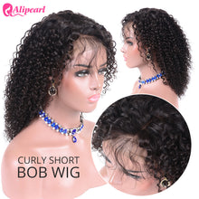 Load image into Gallery viewer, Short Curly Bob Wigs For Black Women Lace Front Human Hair Wigs Brazilian Curly Bob Lace Front Wigs Pre Plucked Ali Pearl Hair