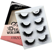 Load image into Gallery viewer, HBZGTLAD 4 pairs natural false eyelashes fake lashes long makeup 3d mink lashes eyelash extension mink eyelashes for beauty