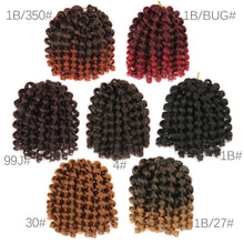 Load image into Gallery viewer, Leeven  8'' 75g Jumpy Wand Curl Twist Crochet Braids Jamaican Bounce African Synthetic Braiding Hair High Temperature Fiber