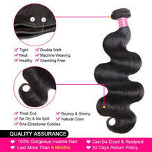 Load image into Gallery viewer, Meetu Hair Body Wave Bundles with Closure Malaysian Hair Bundles with Closure 100% Human Hair 3 Bundles with Closure Non Remy