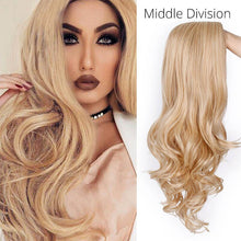 Load image into Gallery viewer, Long Ombre Brown Wavy Wig Blonde Cosplay Synthetic Wigs For Black/White Women Glueless Hair High Density Temperature AISI BEAUTY