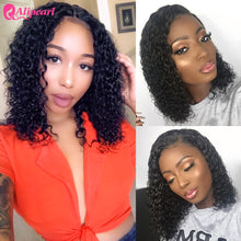 Load image into Gallery viewer, Short Curly Bob Wigs For Black Women Lace Front Human Hair Wigs Brazilian Curly Bob Lace Front Wigs Pre Plucked Ali Pearl Hair