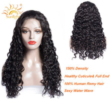 Load image into Gallery viewer, 150 Density Water Wave Wigs Glueless Lace Front Human Hair Wig Pre Plucked For Black Women Sunlight Deep Part Remy Brazilian Wig