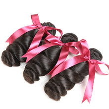 Load image into Gallery viewer, Karizma Brazilian Hair Weave Bundles With Closure Middle Part Brazilian Loose Wave 3 Bundles With Closure Non Remy Human Hair