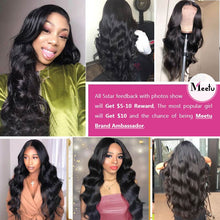 Load image into Gallery viewer, Meetu Hair Body Wave Bundles with Closure Malaysian Hair Bundles with Closure 100% Human Hair 3 Bundles with Closure Non Remy