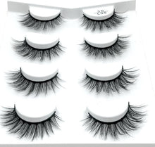 Load image into Gallery viewer, HBZGTLAD 4 pairs natural false eyelashes fake lashes long makeup 3d mink lashes eyelash extension mink eyelashes for beauty
